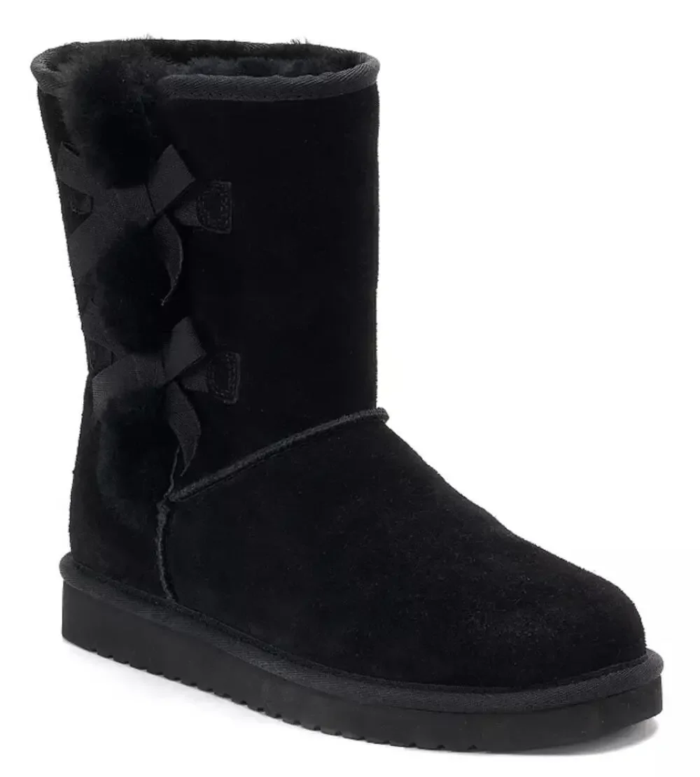 Koolaburra by UGG Womens Victoria Short Winter Boots US 5 EU 36 Black Suede NIB